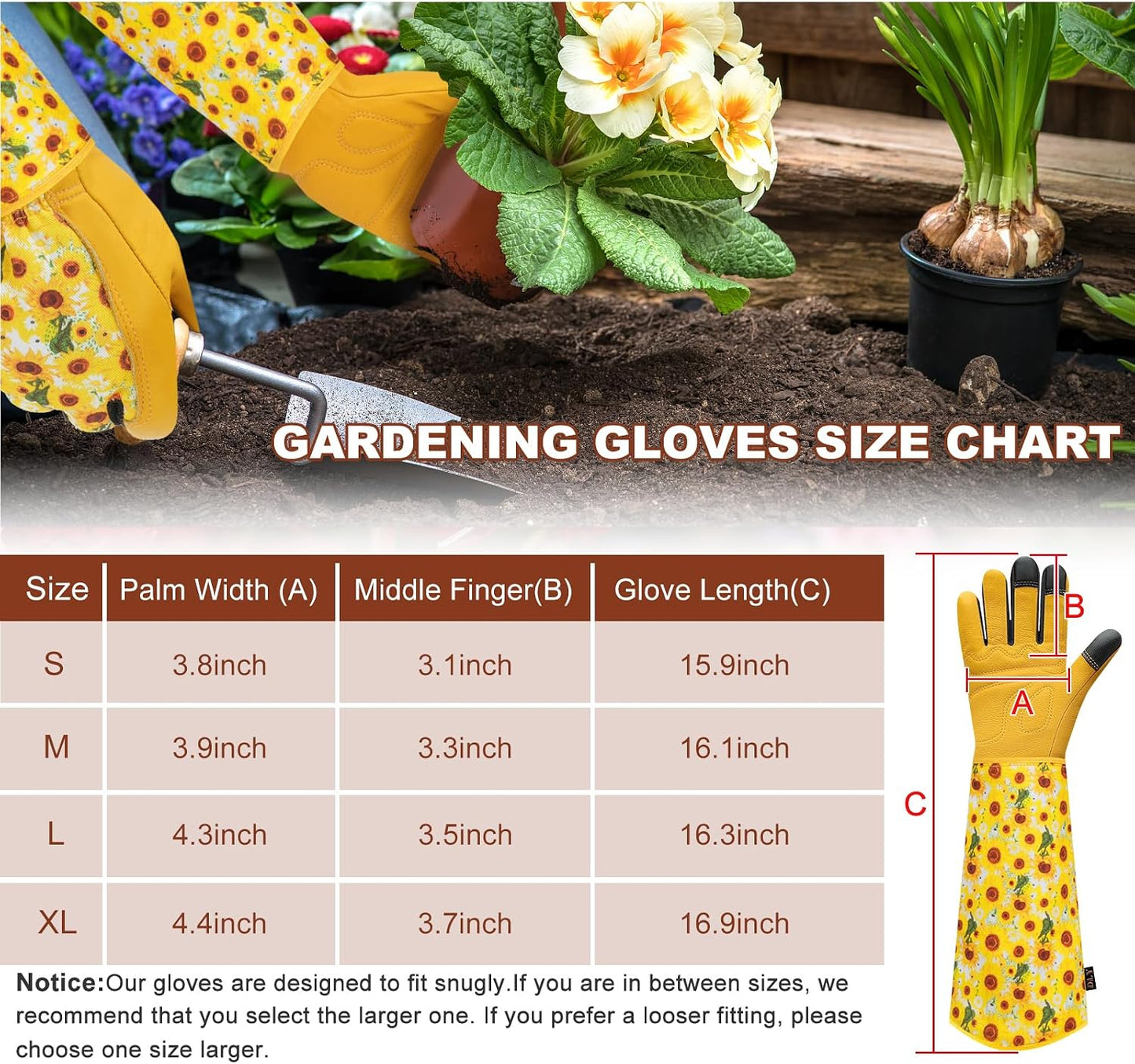 Garden Gloves for Women,Gardening Gloves,Gardening Gift for Lady,Blue,M
