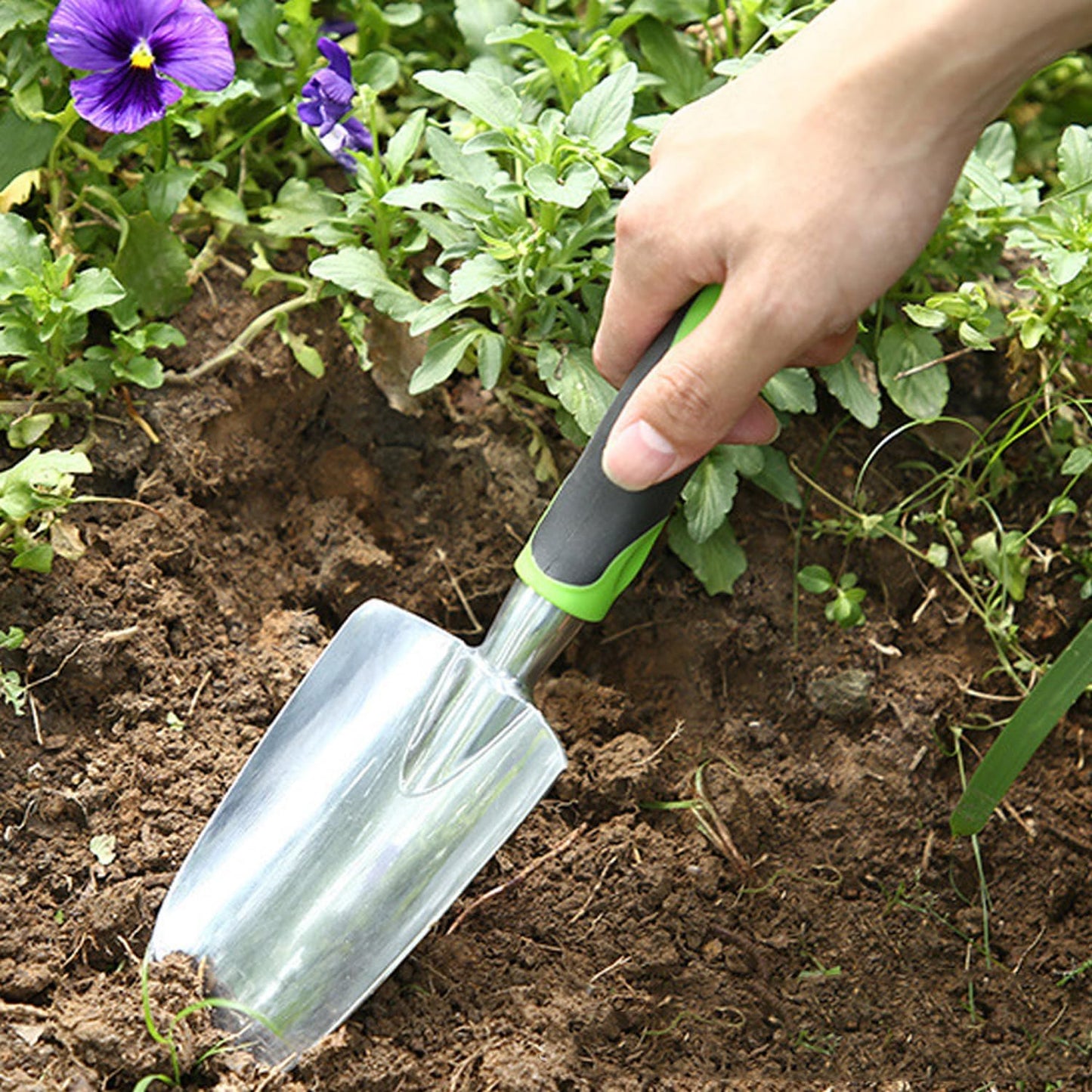 Garden Tool Shovel for Digging Gardening Trowel for Lawn Planting Stainless Steel Spade Wooden Handle Anti Slippery