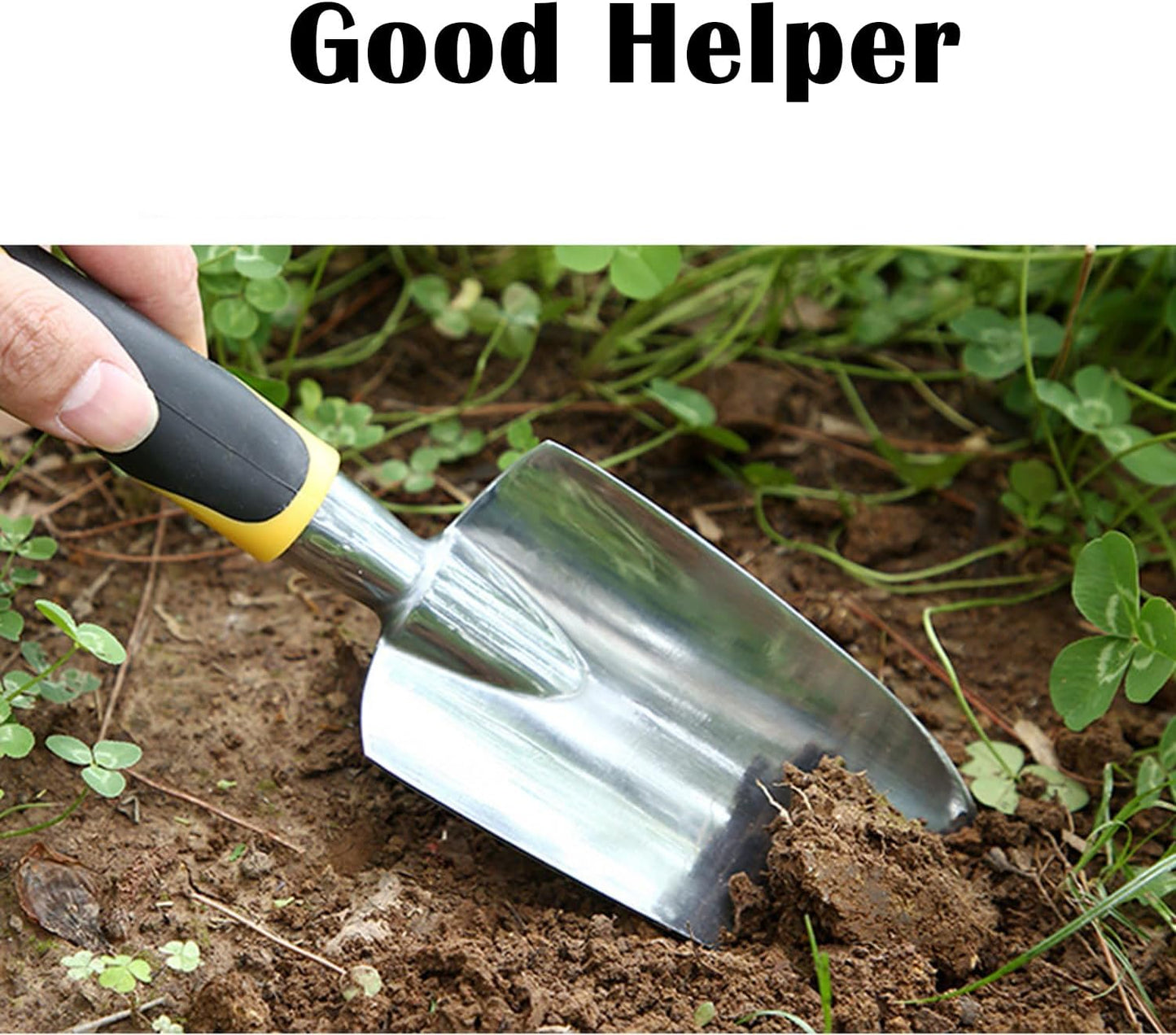 Garden Tool Shovel for Digging Gardening Trowel for Lawn Planting Stainless Steel Spade Wooden Handle Anti Slippery