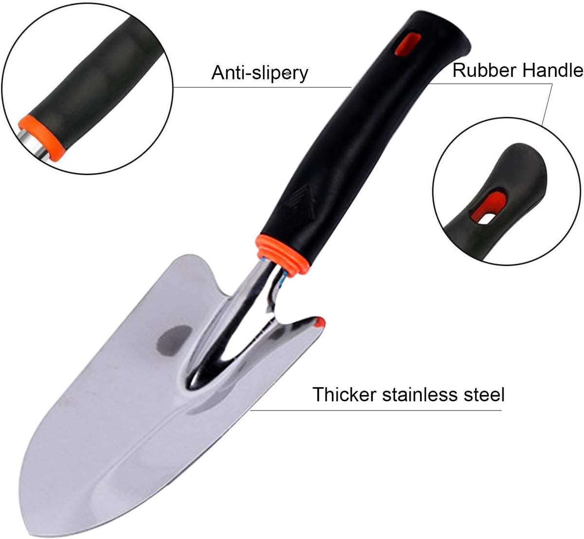 Garden Tool Shovel for Digging Gardening Trowel for Lawn Planting Stainless Steel Spade Wooden Handle Anti Slippery