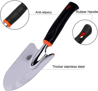 Garden Tool Shovel for Digging Gardening Trowel for Lawn Planting Stainless Steel Spade Wooden Handle Anti Slippery
