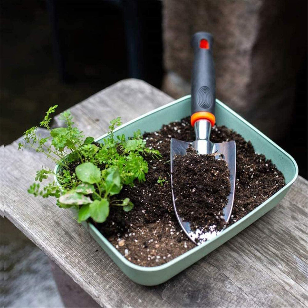 Garden Tool Shovel for Digging Gardening Trowel for Lawn Planting Stainless Steel Spade Wooden Handle Anti Slippery