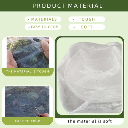 Garden Netting, 10x50FT Ultra Fine, Gardening Mesh Netting, Mosquito Net, Garden Netting for Raised Beds, Plant Covers, for Vegetable Plants, Fruits, Flowers, Crops