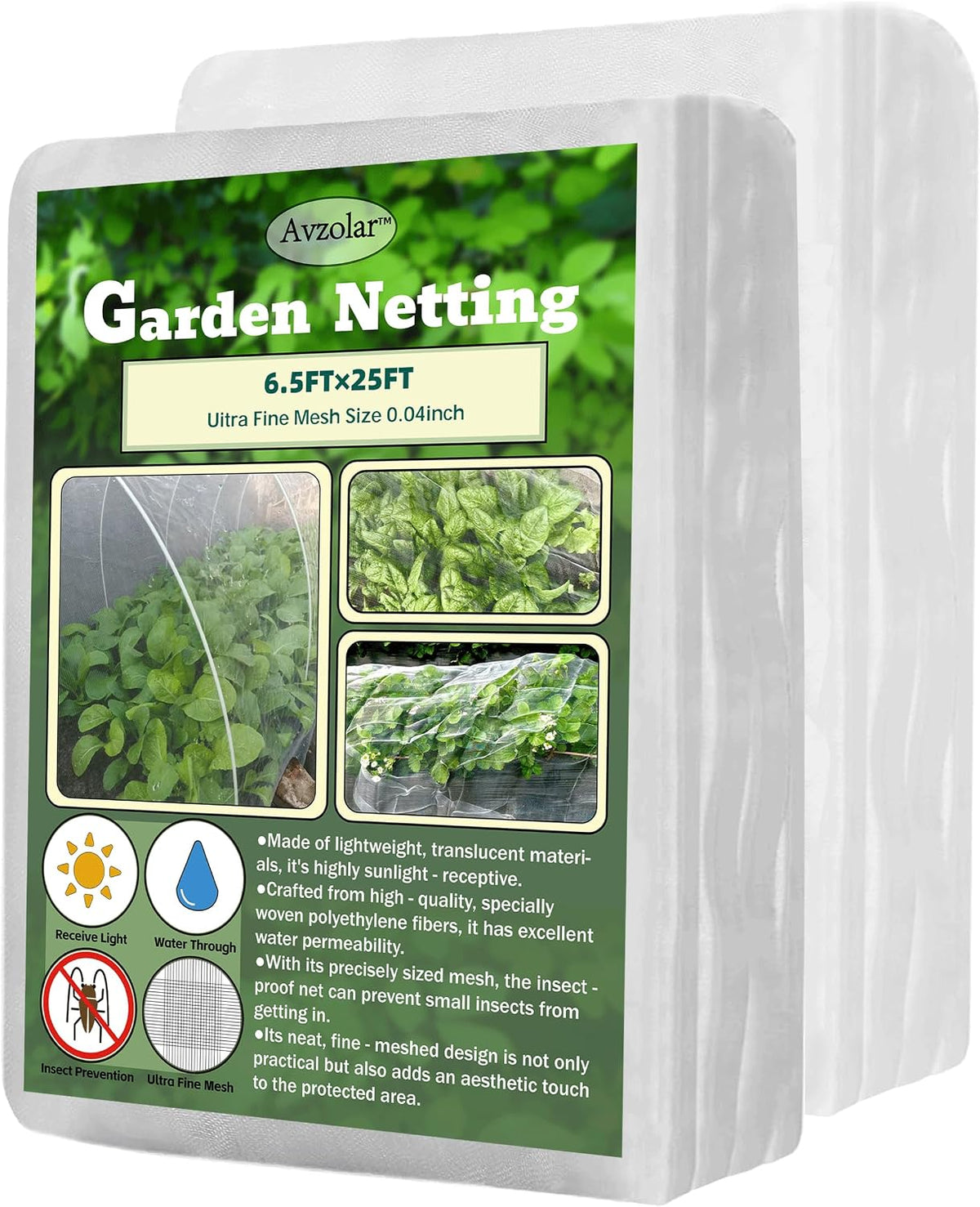 Garden Netting, 10x50FT Ultra Fine, Gardening Mesh Netting, Mosquito Net, Garden Netting for Raised Beds, Plant Covers, for Vegetable Plants, Fruits, Flowers, Crops