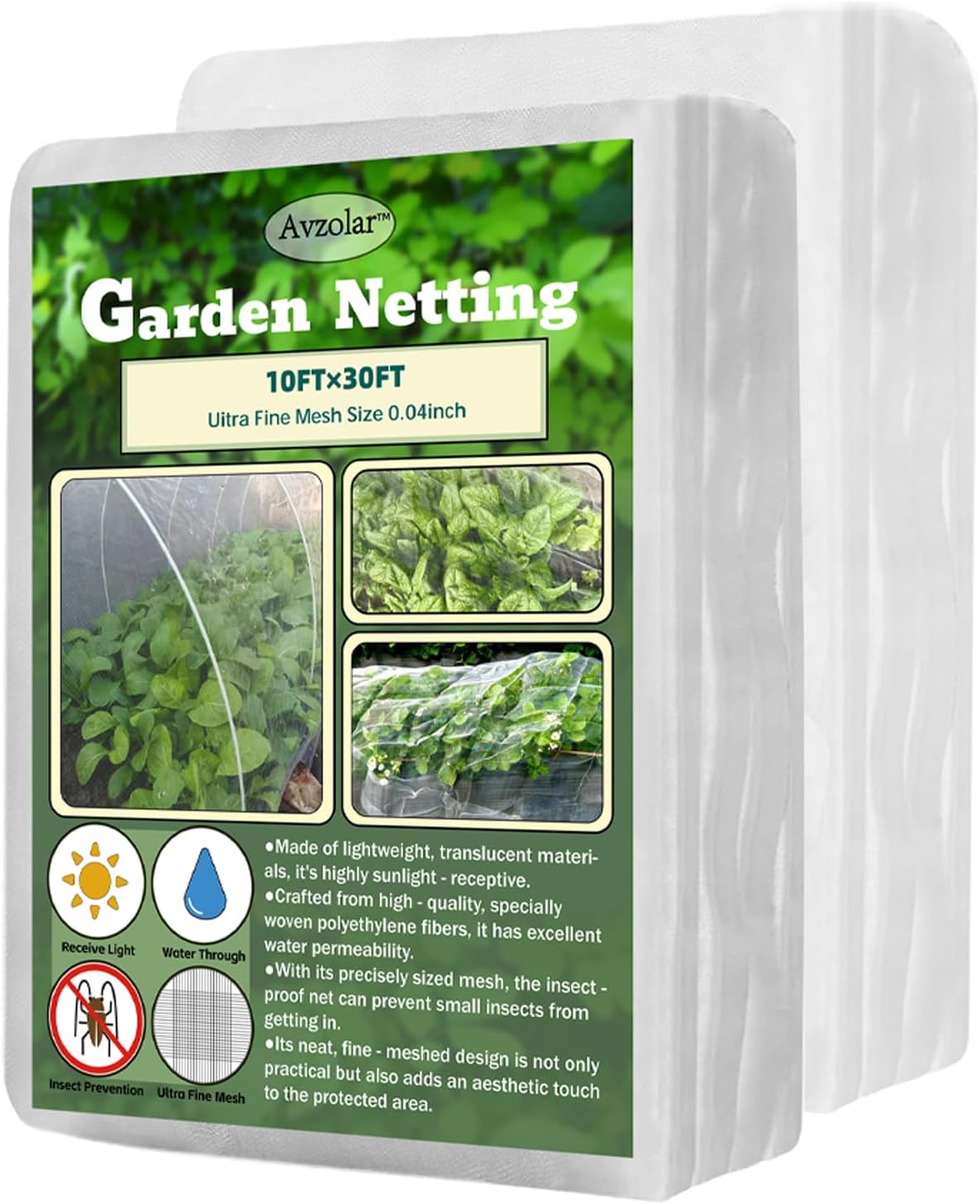 Garden Netting, 10x50FT Ultra Fine, Gardening Mesh Netting, Mosquito Net, Garden Netting for Raised Beds, Plant Covers, for Vegetable Plants, Fruits, Flowers, Crops