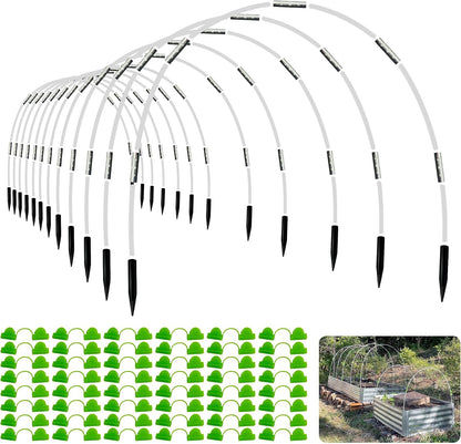 8FT Garden Hoops Grow Tunnel Kit - Rust-Free Fiberglass Frame for Raised Beds, 36pcs - DIY Plant Support for Garden Netting, Vegetable Garden Hoops Kit, Row Covers, and Greenhouse Protection