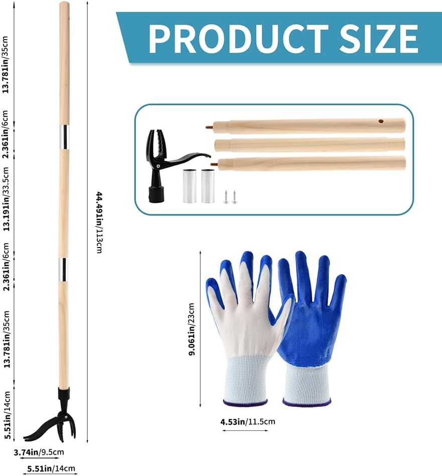 Weed Puller Tool, Stand Up Weed Puller Tool with Long Handle, Foot Platform Design - 4 Claw Steel Head Weeder Tool, Weeding Tool Weeds Remove Tools for Lawn/Yard