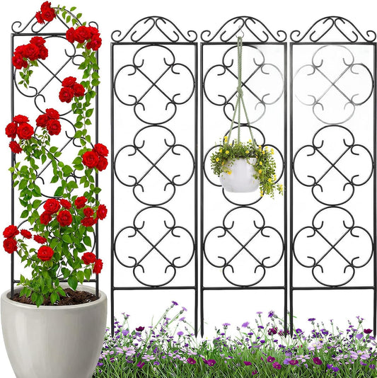 Thealyn 4 Pack 48" x 12.5" Metal Trellis for Potted Plants and Planters