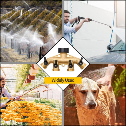 4 Way Hose Splitter with 4pcs Garden Hose Extension Adapter
