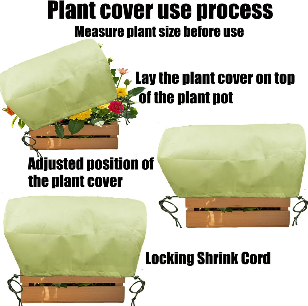 Plant Covers, Freeze Protection for Plants,3 Pack 23.8"*11.8"*11.8" Frost Cloth for Plants，Plant Protectors for Winter，Frost Blankets for Plants， Used for Flower pots, Flower Boxes, Small Plants