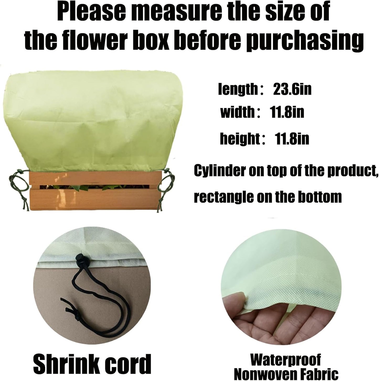 Plant Covers, Freeze Protection for Plants,3 Pack 23.8"*11.8"*11.8" Frost Cloth for Plants，Plant Protectors for Winter，Frost Blankets for Plants， Used for Flower pots, Flower Boxes, Small Plants