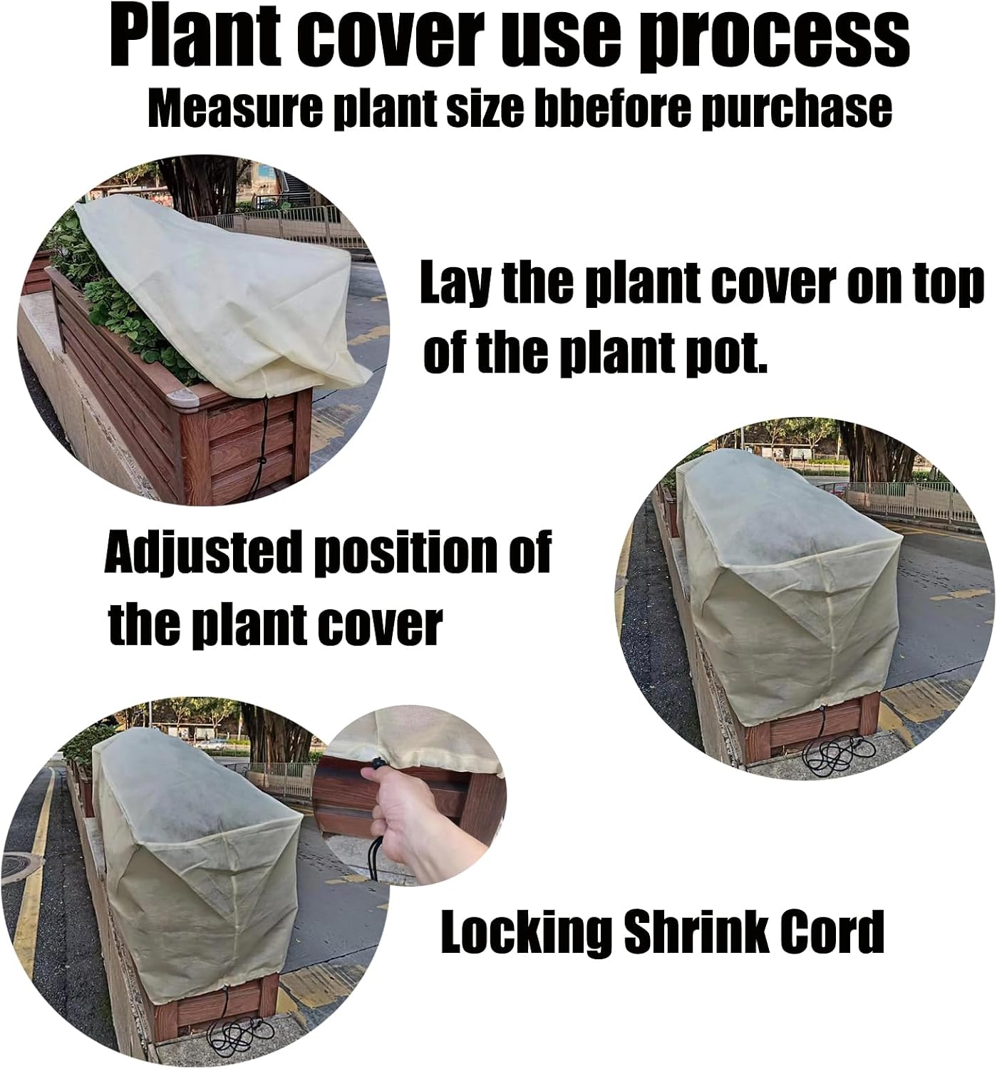 Plant Covers, Freeze Protection for Plants,3 Pack 23.8"*11.8"*11.8" Frost Cloth for Plants，Plant Protectors for Winter，Frost Blankets for Plants， Used for Flower pots, Flower Boxes, Small Plants