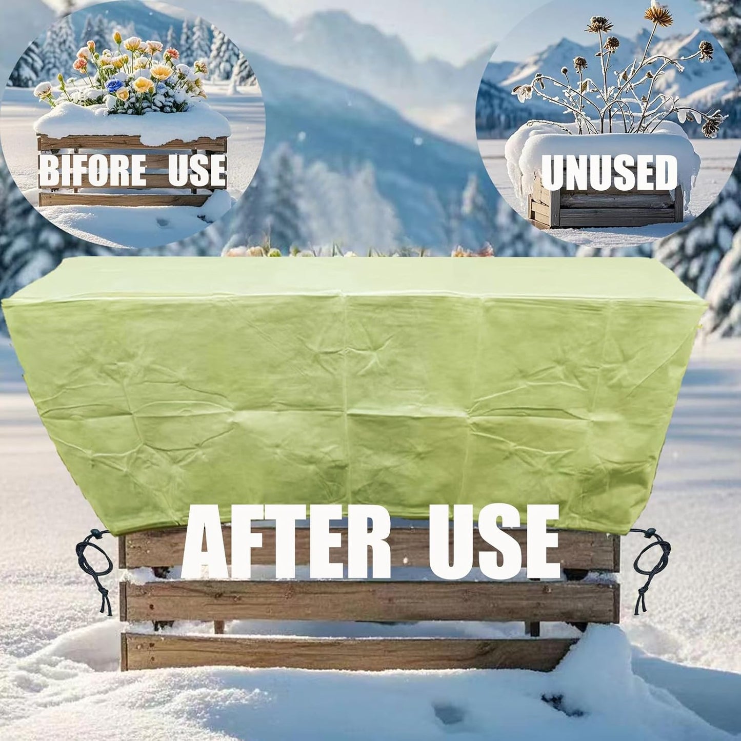 Plant Covers, Freeze Protection for Plants,3 Pack 23.8"*11.8"*11.8" Frost Cloth for Plants，Plant Protectors for Winter，Frost Blankets for Plants， Used for Flower pots, Flower Boxes, Small Plants