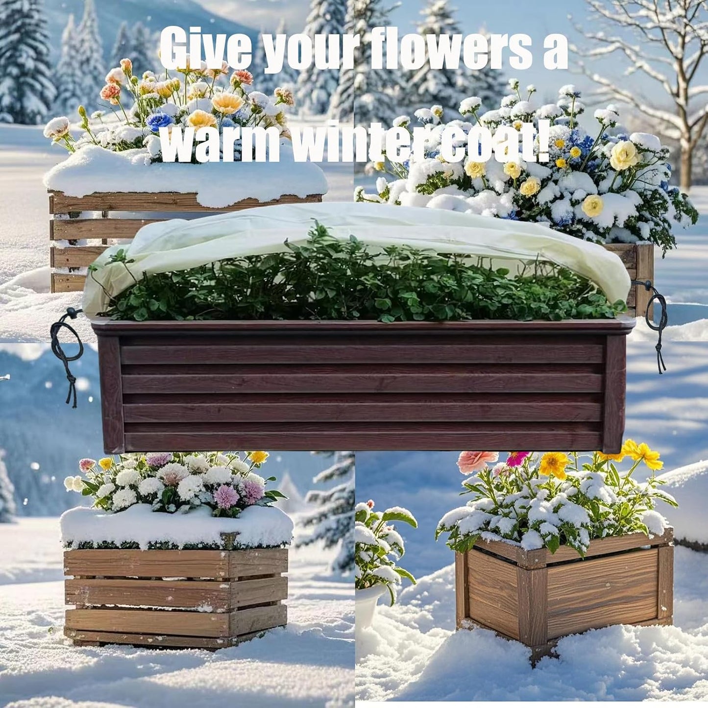 Plant Covers, Freeze Protection for Plants,3 Pack 23.8"*11.8"*11.8" Frost Cloth for Plants，Plant Protectors for Winter，Frost Blankets for Plants， Used for Flower pots, Flower Boxes, Small Plants