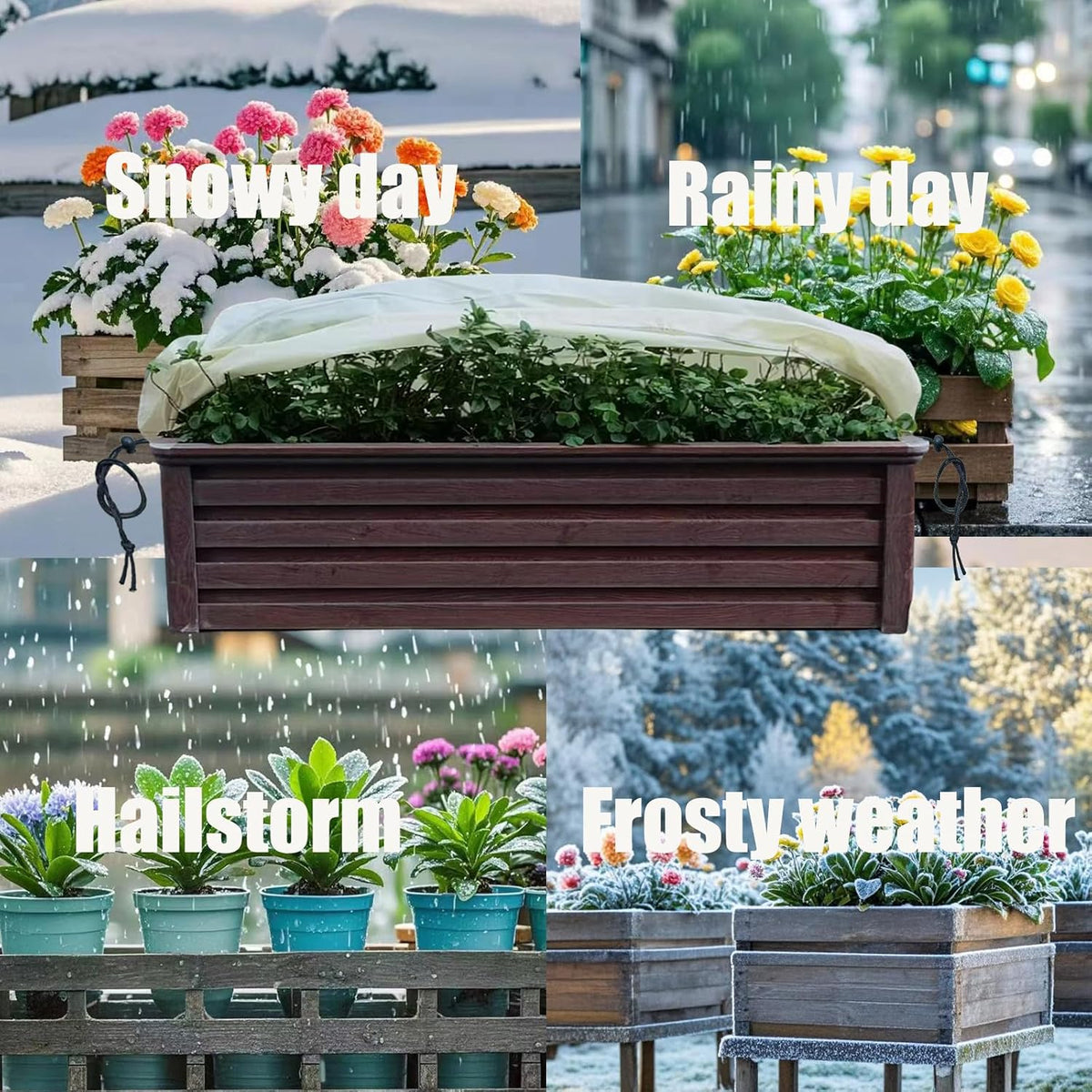 Plant Covers, Freeze Protection for Plants,3 Pack 23.8"*11.8"*11.8" Frost Cloth for Plants，Plant Protectors for Winter，Frost Blankets for Plants， Used for Flower pots, Flower Boxes, Small Plants