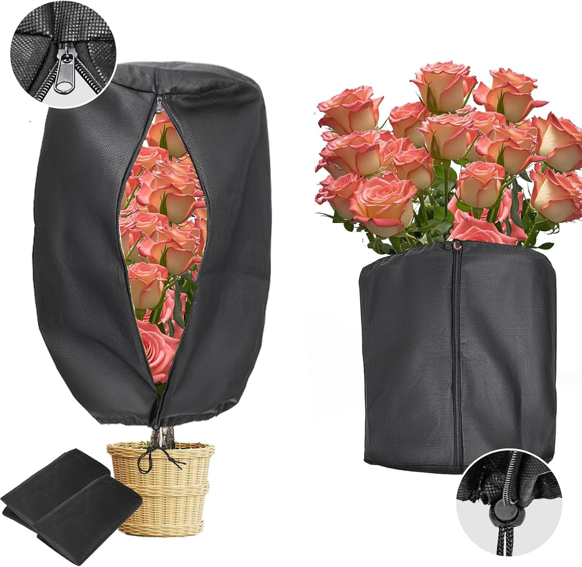 Plant Covers, Freeze Protection for Plants,3 Pack 23.8"*11.8"*11.8" Frost Cloth for Plants，Plant Protectors for Winter，Frost Blankets for Plants， Used for Flower pots, Flower Boxes, Small Plants