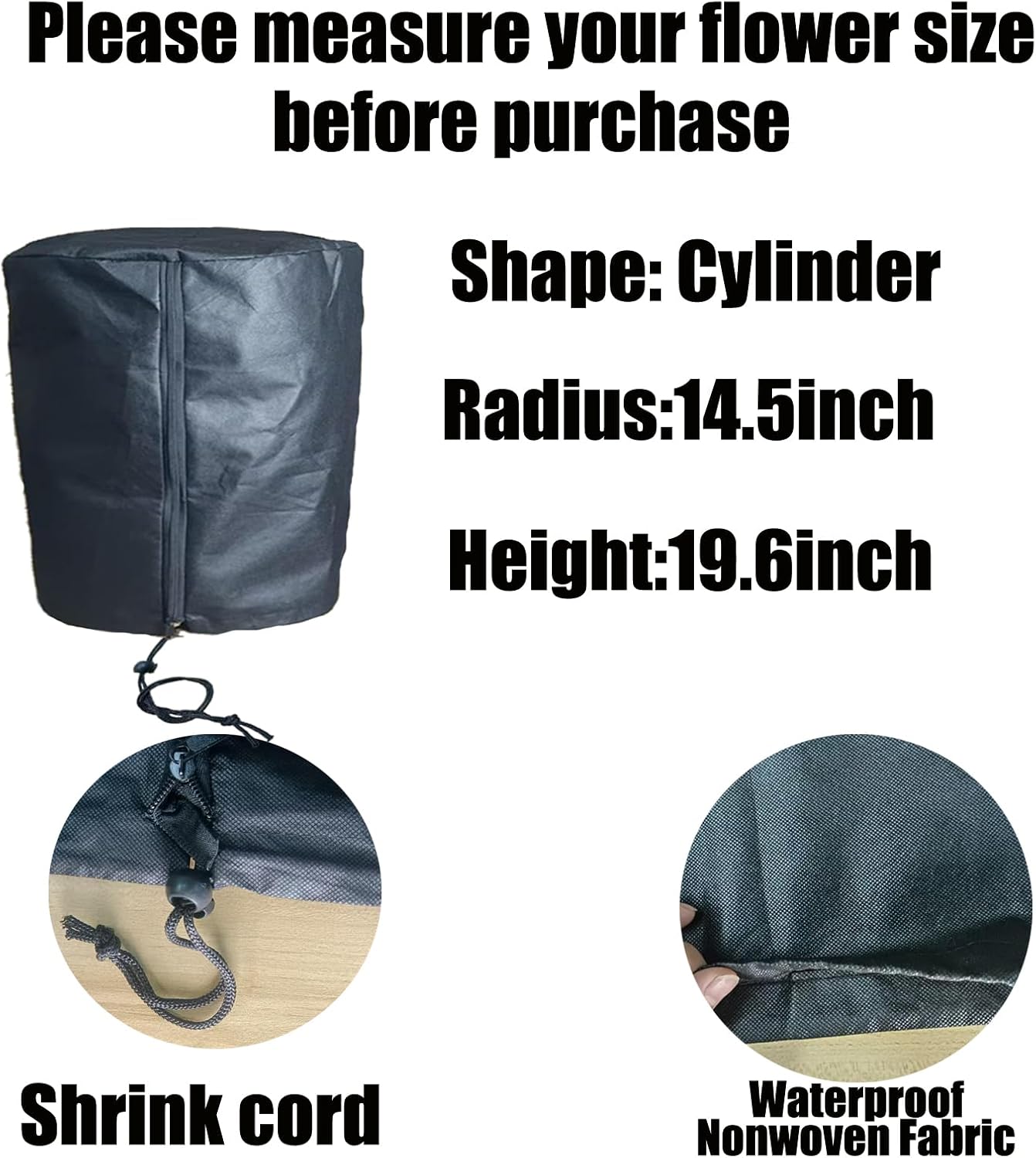 Plant Covers, Freeze Protection for Plants,3 Pack 23.8"*11.8"*11.8" Frost Cloth for Plants，Plant Protectors for Winter，Frost Blankets for Plants， Used for Flower pots, Flower Boxes, Small Plants