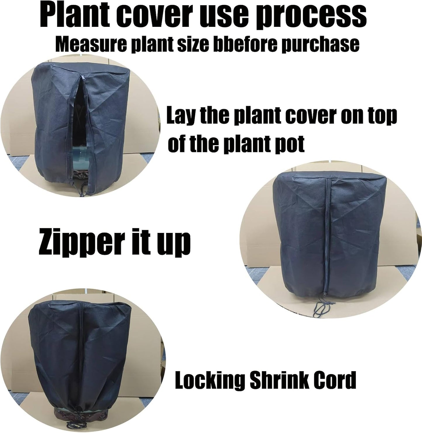 Plant Covers, Freeze Protection for Plants,3 Pack 23.8"*11.8"*11.8" Frost Cloth for Plants，Plant Protectors for Winter，Frost Blankets for Plants， Used for Flower pots, Flower Boxes, Small Plants