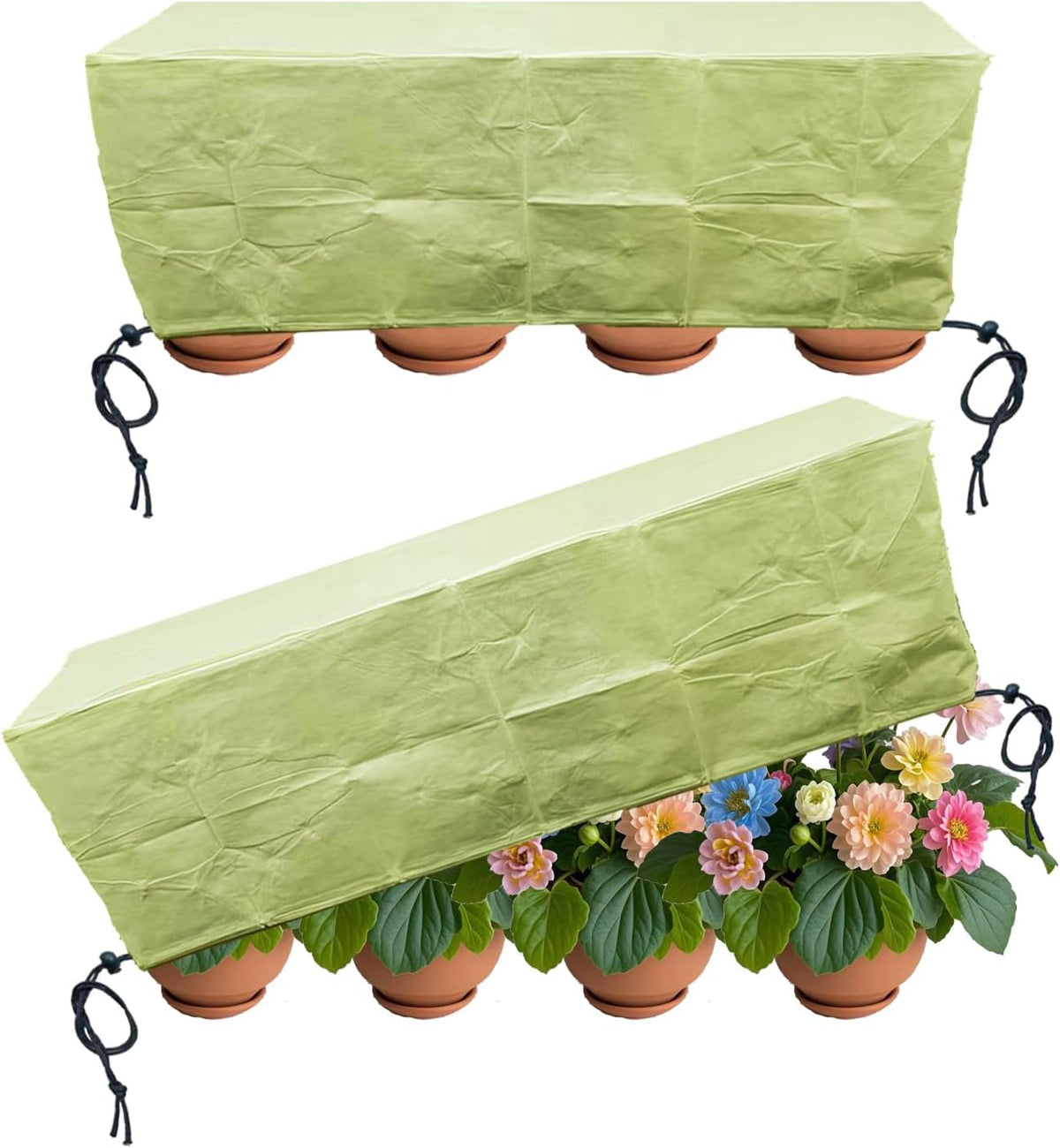Plant Covers, Freeze Protection for Plants,3 Pack 23.8"*11.8"*11.8" Frost Cloth for Plants，Plant Protectors for Winter，Frost Blankets for Plants， Used for Flower pots, Flower Boxes, Small Plants
