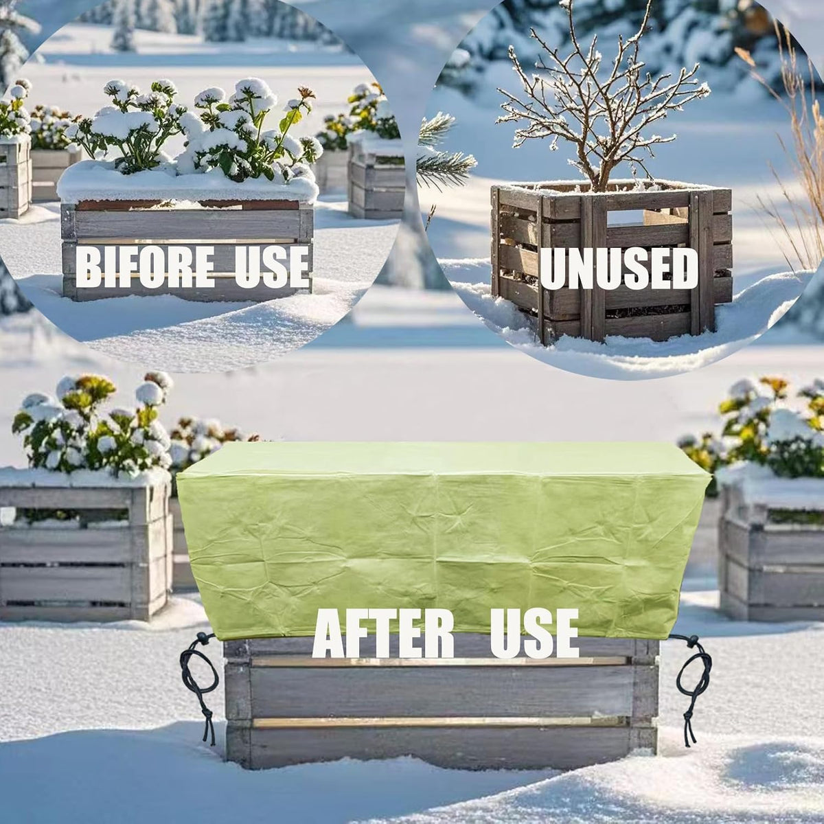 Plant Covers, Freeze Protection for Plants,3 Pack 23.8"*11.8"*11.8" Frost Cloth for Plants，Plant Protectors for Winter，Frost Blankets for Plants， Used for Flower pots, Flower Boxes, Small Plants