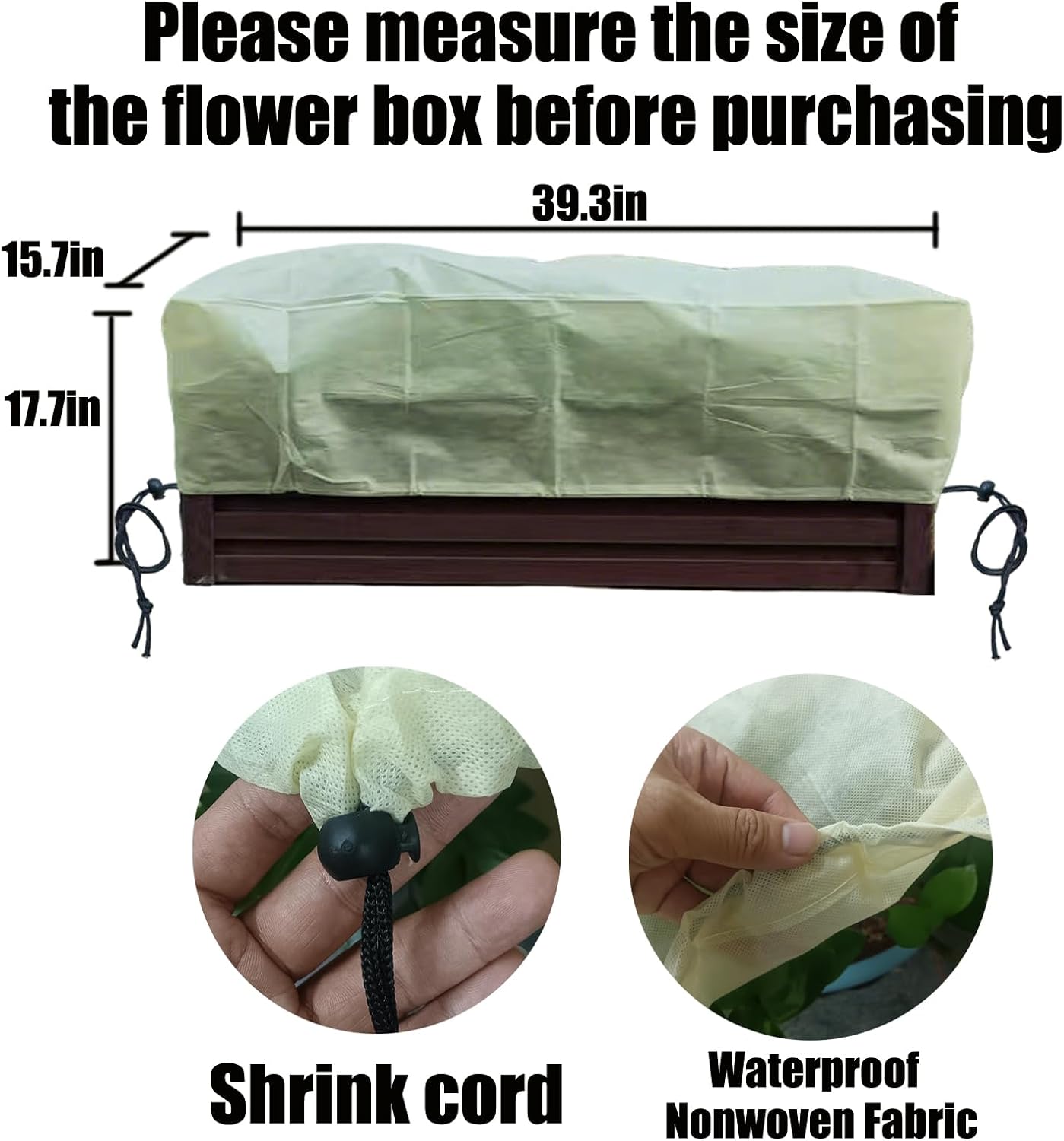 Plant Covers, Freeze Protection for Plants,3 Pack 23.8"*11.8"*11.8" Frost Cloth for Plants，Plant Protectors for Winter，Frost Blankets for Plants， Used for Flower pots, Flower Boxes, Small Plants
