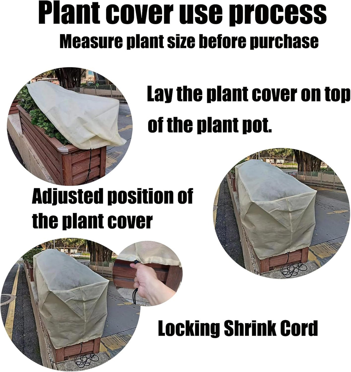 Plant Covers, Freeze Protection for Plants,3 Pack 23.8"*11.8"*11.8" Frost Cloth for Plants，Plant Protectors for Winter，Frost Blankets for Plants， Used for Flower pots, Flower Boxes, Small Plants