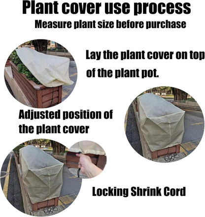 Plant Covers, Freeze Protection for Plants,3 Pack 23.8"*11.8"*11.8" Frost Cloth for Plants，Plant Protectors for Winter，Frost Blankets for Plants， Used for Flower pots, Flower Boxes, Small Plants