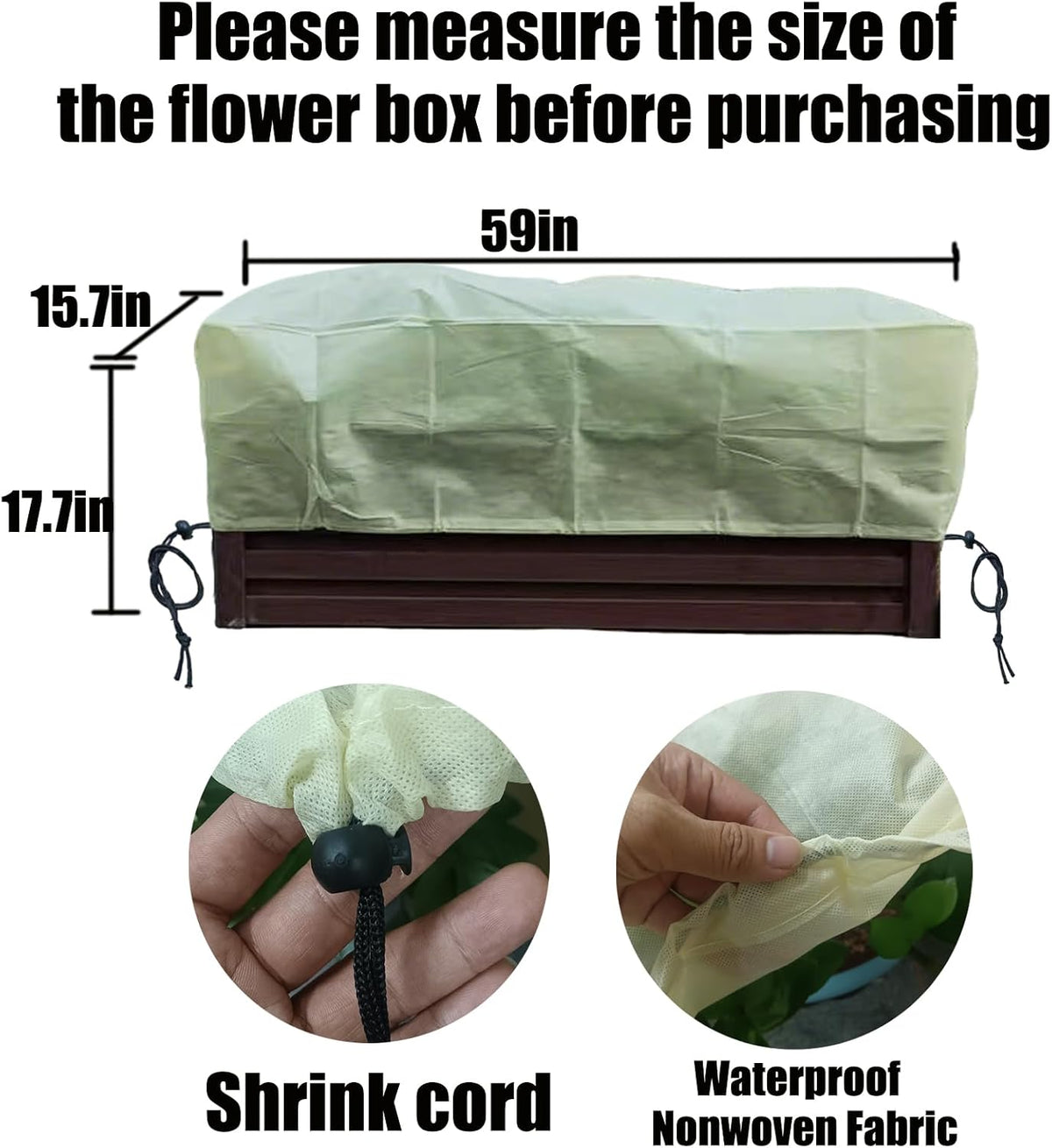 Plant Covers, Freeze Protection for Plants,3 Pack 23.8"*11.8"*11.8" Frost Cloth for Plants，Plant Protectors for Winter，Frost Blankets for Plants， Used for Flower pots, Flower Boxes, Small Plants