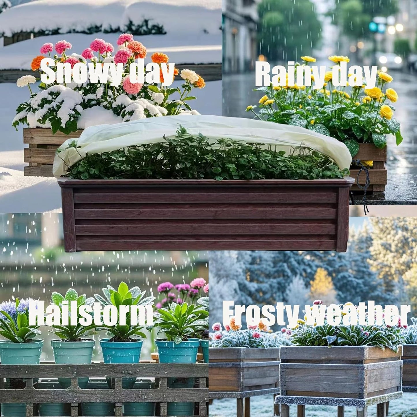 Plant Covers, Freeze Protection for Plants,3 Pack 23.8"*11.8"*11.8" Frost Cloth for Plants，Plant Protectors for Winter，Frost Blankets for Plants， Used for Flower pots, Flower Boxes, Small Plants