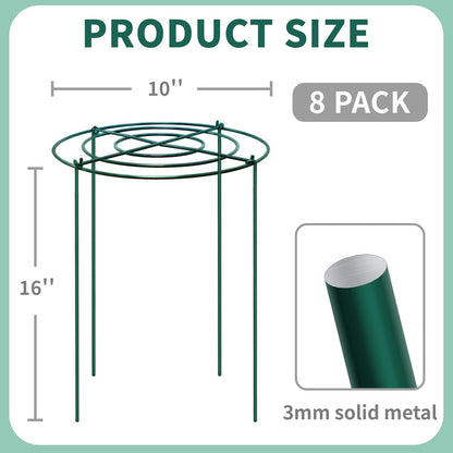 4 Sets Peony Support Cage,14"Diax32"High Heavy Duty Metal Plant Support,Grow Through Hoops Grids with 4 Thickened 5mm Legs,Strong Support Brace for Heavy Blossoms,Flower Support Ring for Peonies,Rose