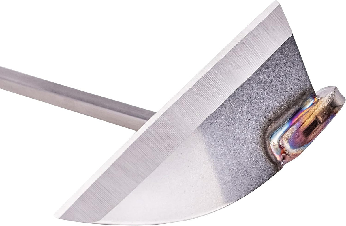NJP100 Nejiri Gama Handheld Weeder-Scraper-Hoe, Japanese Stainless Steel 4-Inch Blade Width, 4.5-Inch Black Lacquered Beech Wood Handle