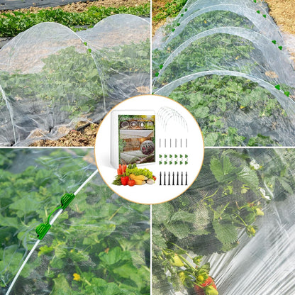 95pcs Garden Mesh Netting Kit for Garden Protection with Hoops Frame 8x33Ft