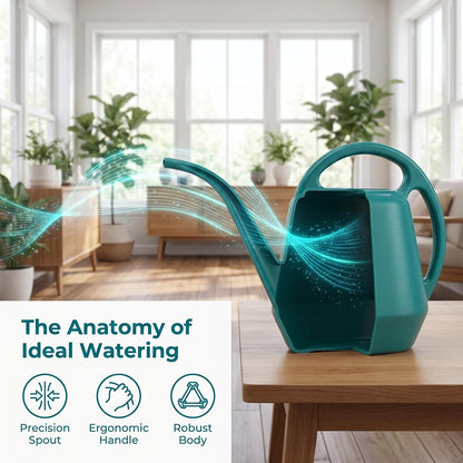 Watering Can Plastic 4 Litre Lightweight Water Sprayer Watering Bottle for Garden Outdoor House Flower Bonsai Plant (Green)