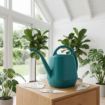 Watering Can Plastic 4 Litre Lightweight Water Sprayer Watering Bottle for Garden Outdoor House Flower Bonsai Plant (Green)