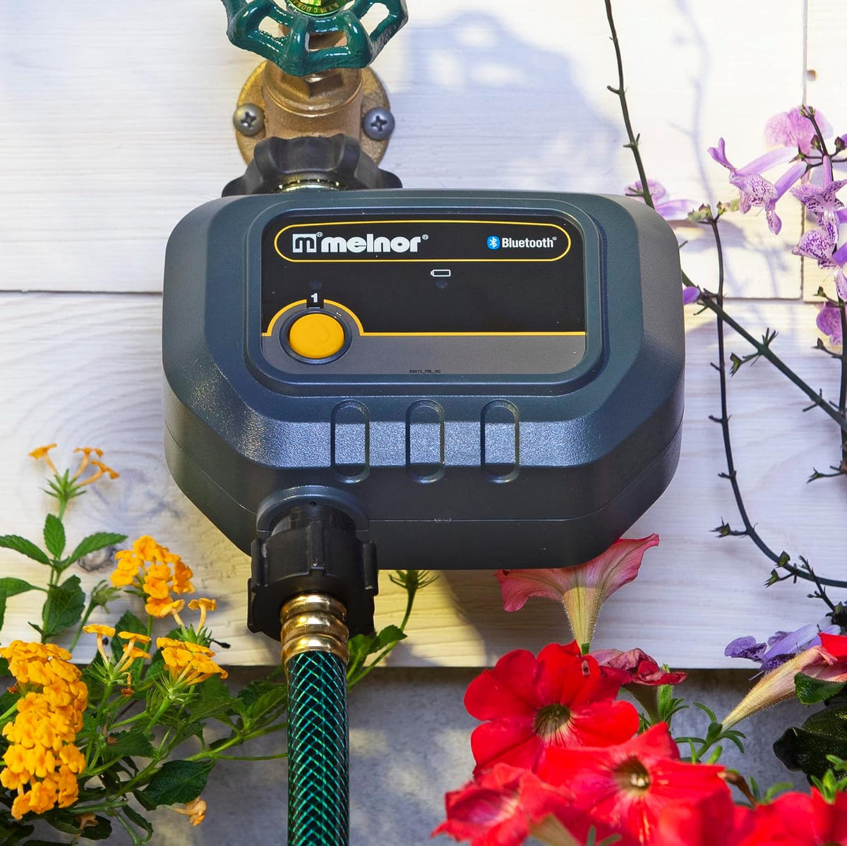 65183AMZ Bluetooth Hose Timer, 2-Zone Programmable Watering Timer, Quick Connect Bundle, Black, Yellow