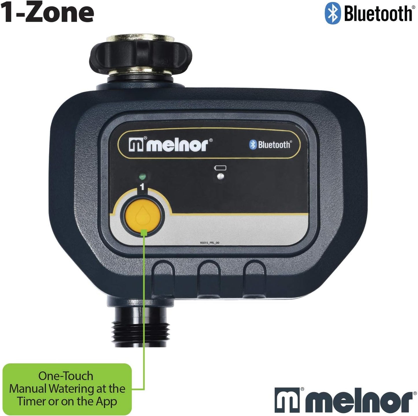 65183AMZ Bluetooth Hose Timer, 2-Zone Programmable Watering Timer, Quick Connect Bundle, Black, Yellow