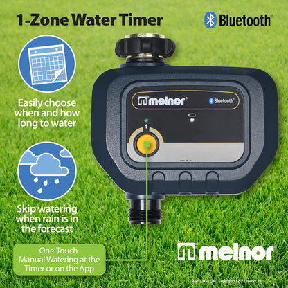 65183AMZ Bluetooth Hose Timer, 2-Zone Programmable Watering Timer, Quick Connect Bundle, Black, Yellow