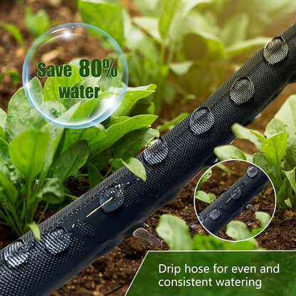 Soaker Hose 100FT, Thickened Flat Soaker Hoses for Garden 100 ft 2 pack