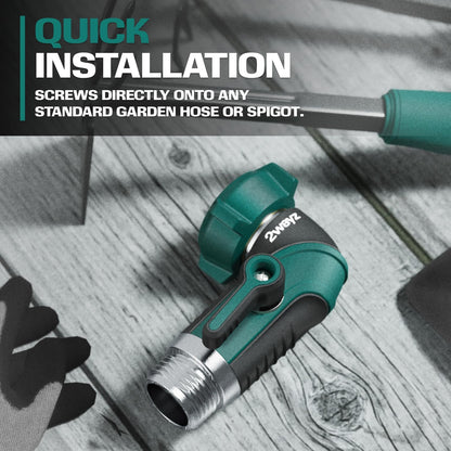 45 Metal Hose Elbow, Heavy Duty Hose Adapter and Angle Connector with Water Shut Off Valve