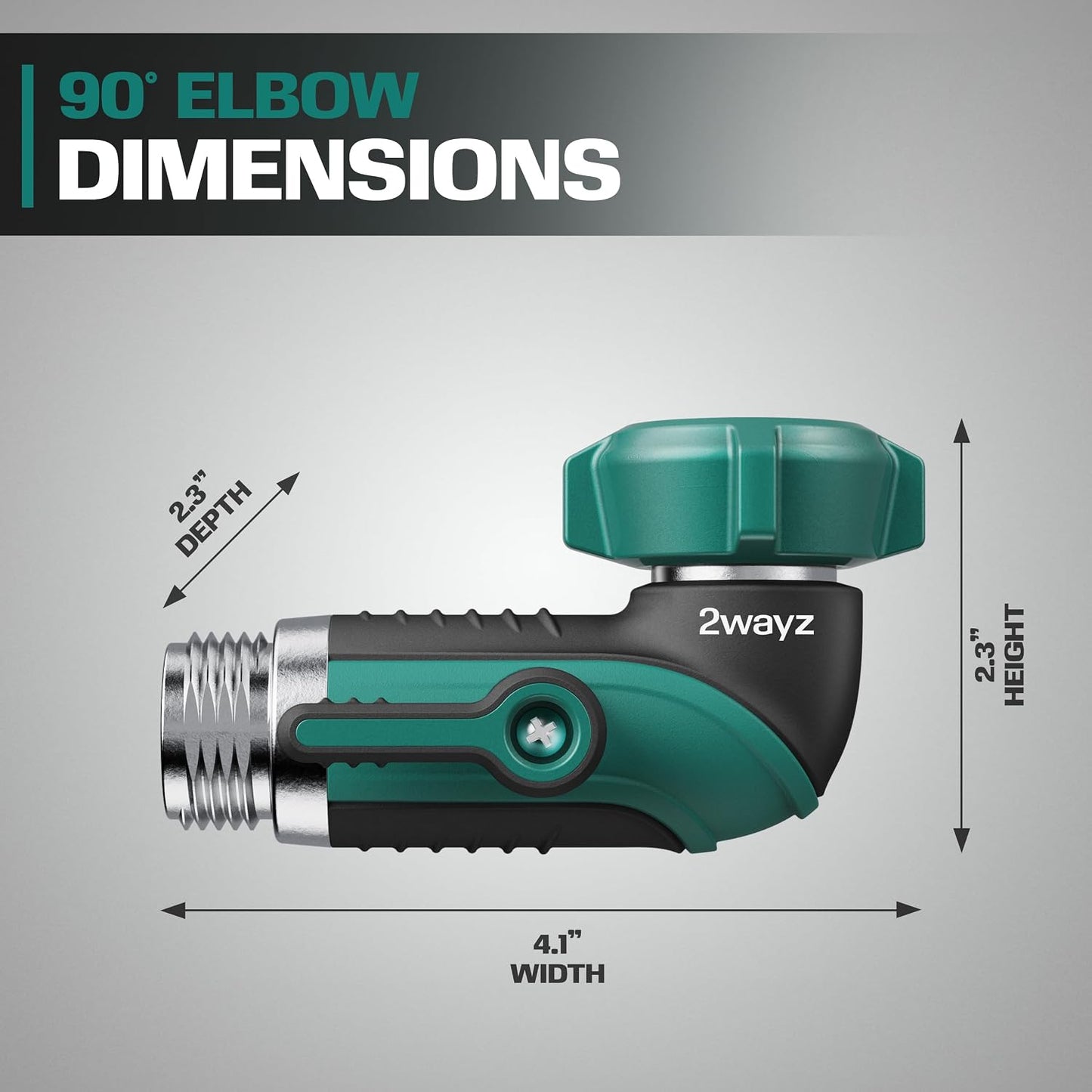 45 Metal Hose Elbow, Heavy Duty Hose Adapter and Angle Connector with Water Shut Off Valve