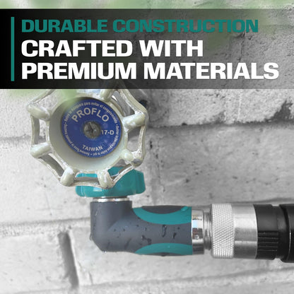 45 Metal Hose Elbow, Heavy Duty Hose Adapter and Angle Connector with Water Shut Off Valve