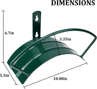 Deluxe Wall Mount Garden Hose Hanger Duty Metal Hose Holder Easily Holds 125 3/4’’ Hose Solid Steel Extra Bracing Forest Green