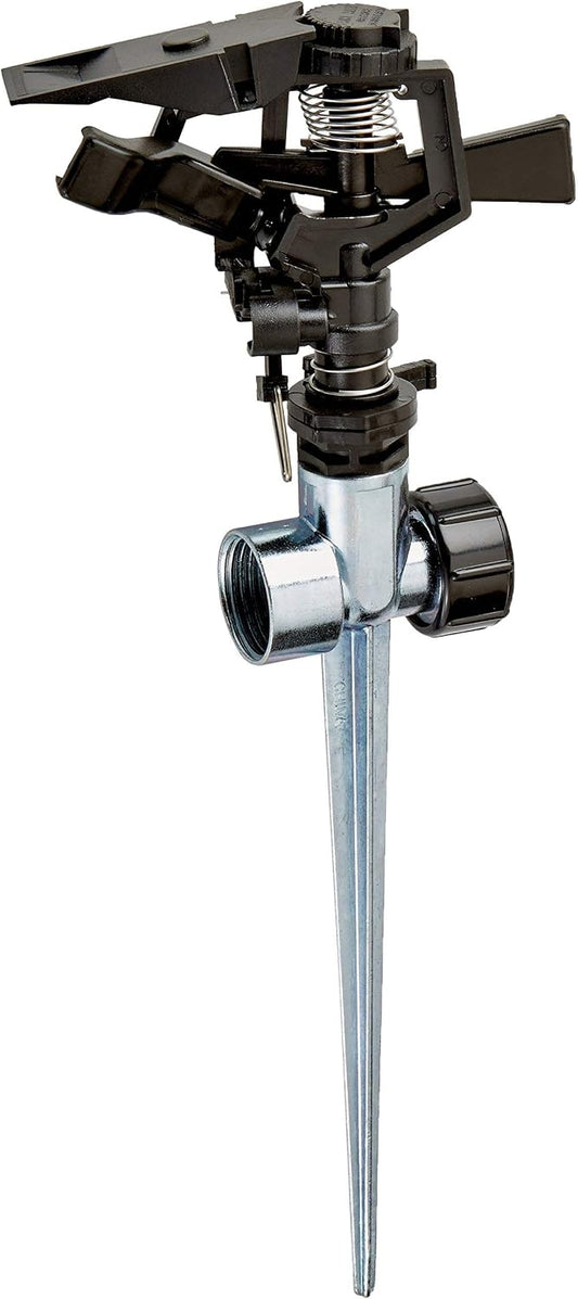 SunMate Hose-End 58362N Impact Sprinkler on Zinc Spike, 2-Pack, Black