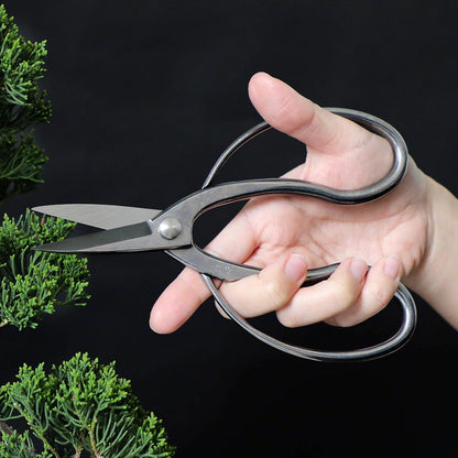 Wazakura Stainless Steel Series Traditional Bonsai Scissors, Made in Japan 7 in (180 mm), Hasami Pruning Shears, Professional Garden Tools (Traditional Stainless Steel)