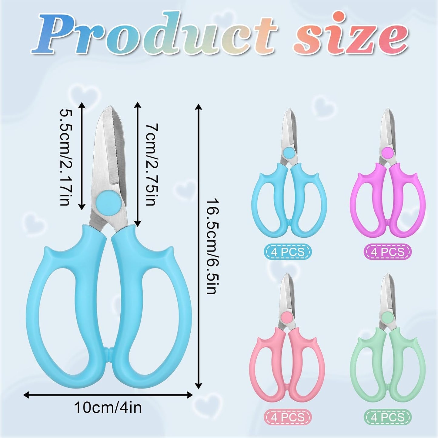 16Pcs Floral Scissors Garden Flower Scissors Shears for Cutting Fresh Flower Floral Cutters Garden Shears for Gardening Flowers Arrangement, Trimming Plants, Stainless Steel