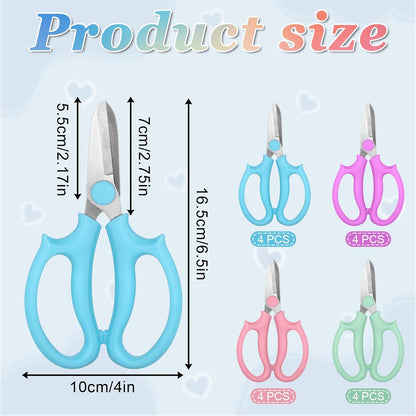 16Pcs Floral Scissors Garden Flower Scissors Shears for Cutting Fresh Flower Floral Cutters Garden Shears for Gardening Flowers Arrangement, Trimming Plants, Stainless Steel