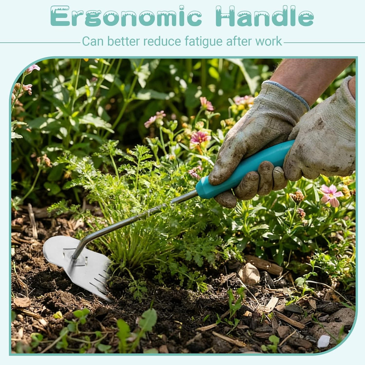 Garden Tools,Weeder Tool,Adopting Ergonomic Handle Design,Weeding Tools,6 Tooth Garden Weed Pulling Tool,Weed Puller Tool Suitable for Farm Planting,Gardening
