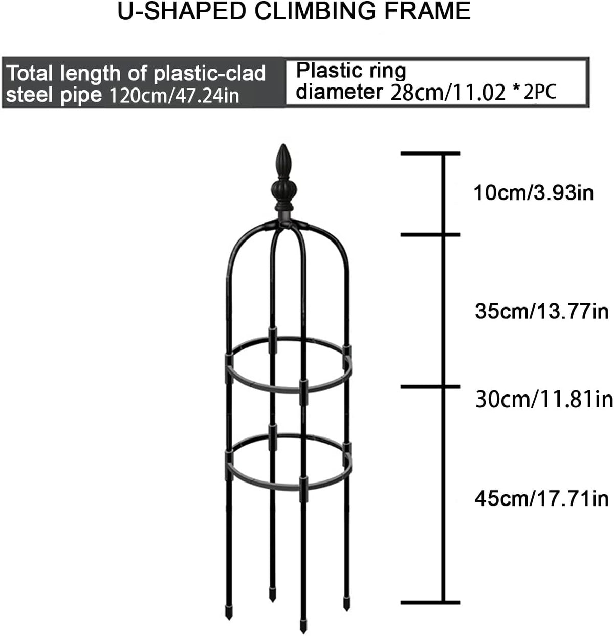 Dysetcs Tower Obelisk Garden Trellis, 3ft Tall Metal Obelisk Plant Support Gardening Climbing Frame for Outdoor Indoor Climbing Plants (1 Pack)