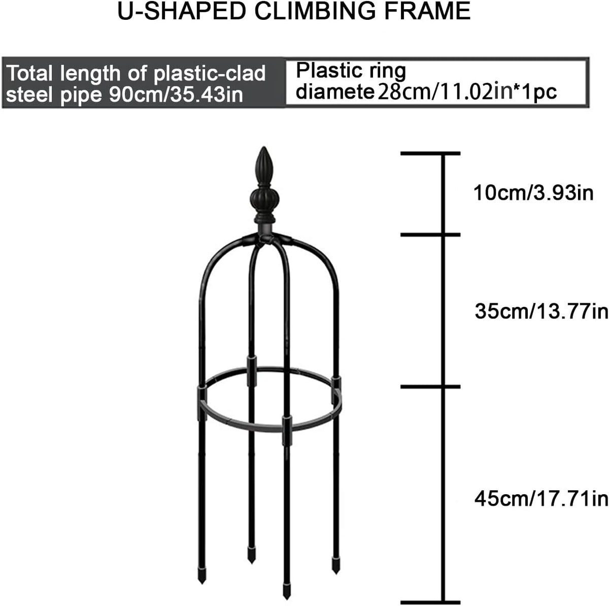 Dysetcs Tower Obelisk Garden Trellis, 3ft Tall Metal Obelisk Plant Support Gardening Climbing Frame for Outdoor Indoor Climbing Plants (1 Pack)
