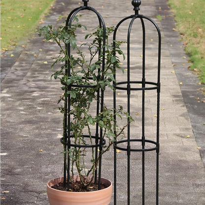 Dysetcs Tower Obelisk Garden Trellis, 3ft Tall Metal Obelisk Plant Support Gardening Climbing Frame for Outdoor Indoor Climbing Plants (1 Pack)